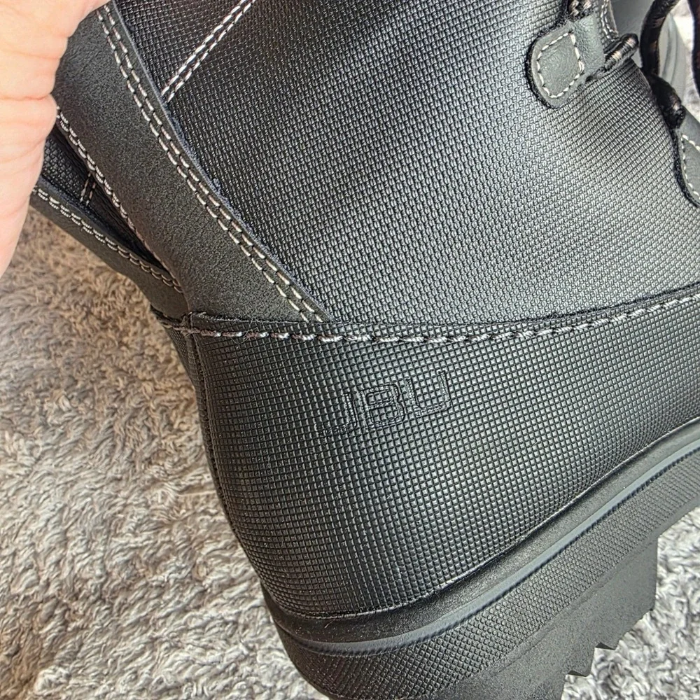 JBU Women's Brisky Round Toe Lace Up Winter Snow Ankle Boots Fleece Lined 9‎ NEW
